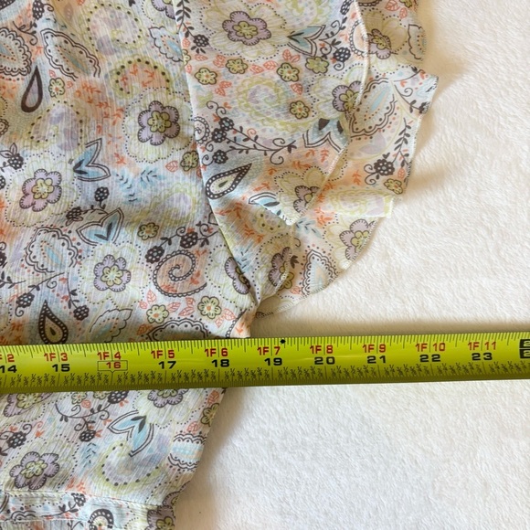 Vintage Y2K Sheer Floral Babydoll Top Dainty Lace, Flutter Sleeve H&M 14 - Picture 12 of 14